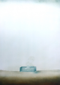 Glaskasten und Wolke in einer Landschaft, 1976